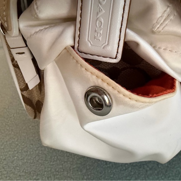 Coach Cream and Brown Fur Accent Bag - Picture 4 of 7